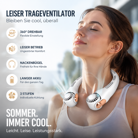 🍃🍃 Offre limitée dans le temps 🌪️ Ventilateur de cou silencieux et portable pour l'été