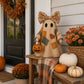 Fantôme vintage patchwork illuminé – décoration de table pour Halloween à la lueur ambrée chaleureuse | Style champêtre