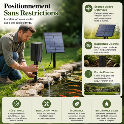 Aérateur solaire pour bassin avec pompe à air
