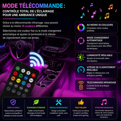 🔥 -50 % DE RÉDUCTION 🔥 Éclairage d’ambiance LED pour voiture avec recharge sans fil