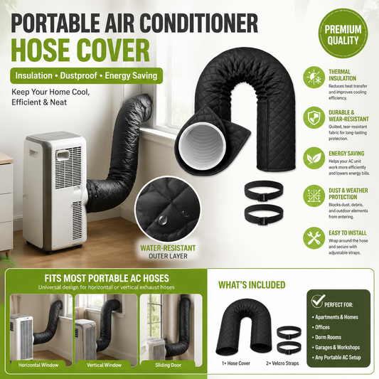 🥳 Promo 2026 ! 💞 50 000+ vendus ! 👵❤️ Housse isolante pour tuyaux de clim – zip, réutilisable, esthétique & isolante pour intérieur ❄️🏠