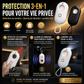 🔍 Détecteur de caméras cachées 3-en-1 – Alarme vibrante & Lampe LED intégrée