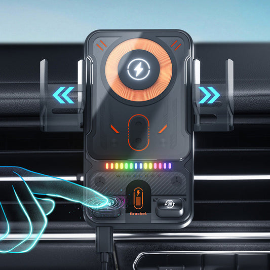 ✨ Stock limité disponible, ne le manquez pas !🙌Support de téléphone de voiture intelligent 2 en 1 avec fonction pivotante et chargeur sans fil