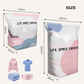 🧳💨 Sacs de rangement sous vide sans pompe : il suffit de presser et de sceller, sans pompe. Gain de place de 80 %, vêtements secs et sans poussière. Idéal pour le linge de lit encombrant et les vêtements saisonniers. 🛏️🗄️