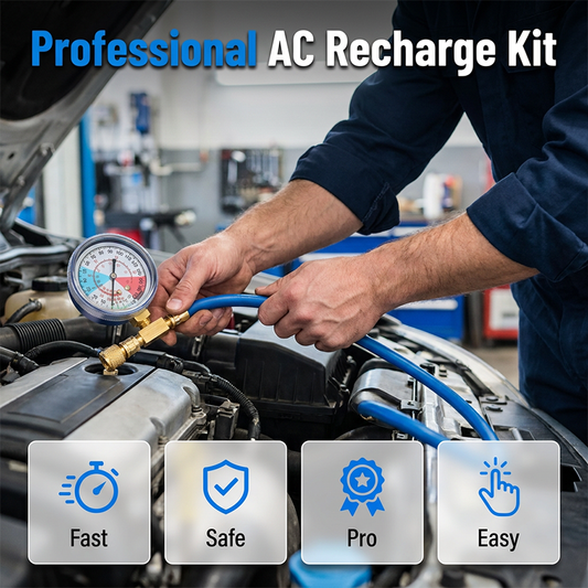 🔧⚙️ PROMO FLASH 50% ! Kit de Remplissage de Réfrigérant R134a – Avec Manomètre (0-350 PSI), Raccord Rapide 13mm, Compatible R12/R22, pour Climatisation Auto 🚗
