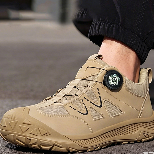 Chaussures de sécurité pour hommes avec embout en acier et système de laçage à molette