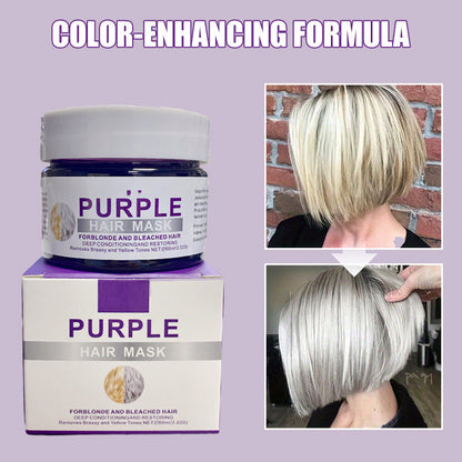 💜✨ Masque capillaire violet hydratant pour cheveux clairs, soin réparateur parfum longue durée anti-reflets jaunes ✨